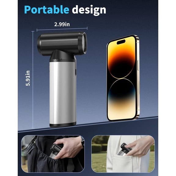 Compressed Air Duster, 2-in-1 Electric Air Blower & Vacuum with 320000RPM Super Power, Rechargeable 3-Gear Adjustable Duster for Keyboard Computer Car Home Outdoor Cleaning