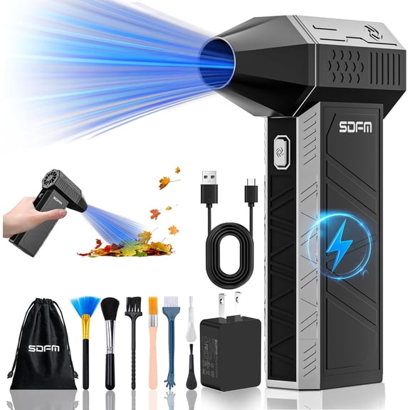 Compressed Air Duster - 3-Gear Adjustable Rechargeable Air Duster | Super Power Cordless Air Duster with Brushless Motor - for Keyboard, PC, Car, Air Bed, and Home Cleaning (X3Max-Black)