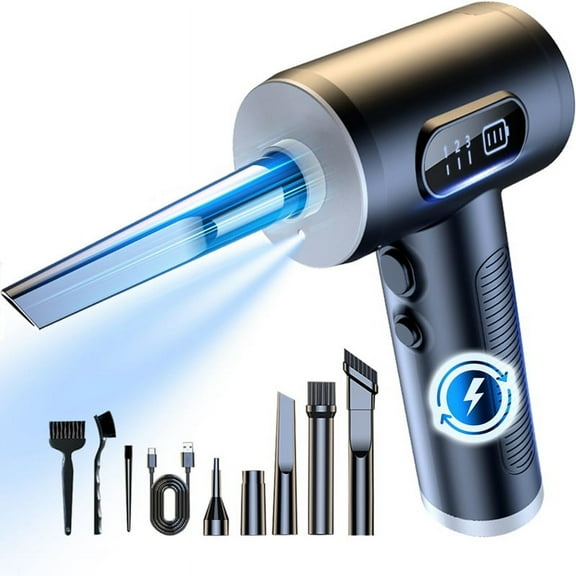 Compressed Air Duster, 3-Gear to 100000RPM Electric Duster Portable Cordless Blower, for Cleaning Keyboard & PC