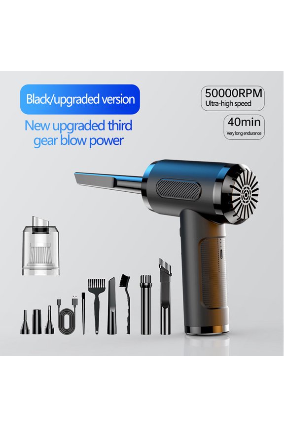 Compressed Air Duster 3 Speed Adjustable 100000 RPM, Rechargeable Blower with LED Light for Keyboard Computer Electronics Cleaning, Cordless Powerful Dust Remover for Home Office