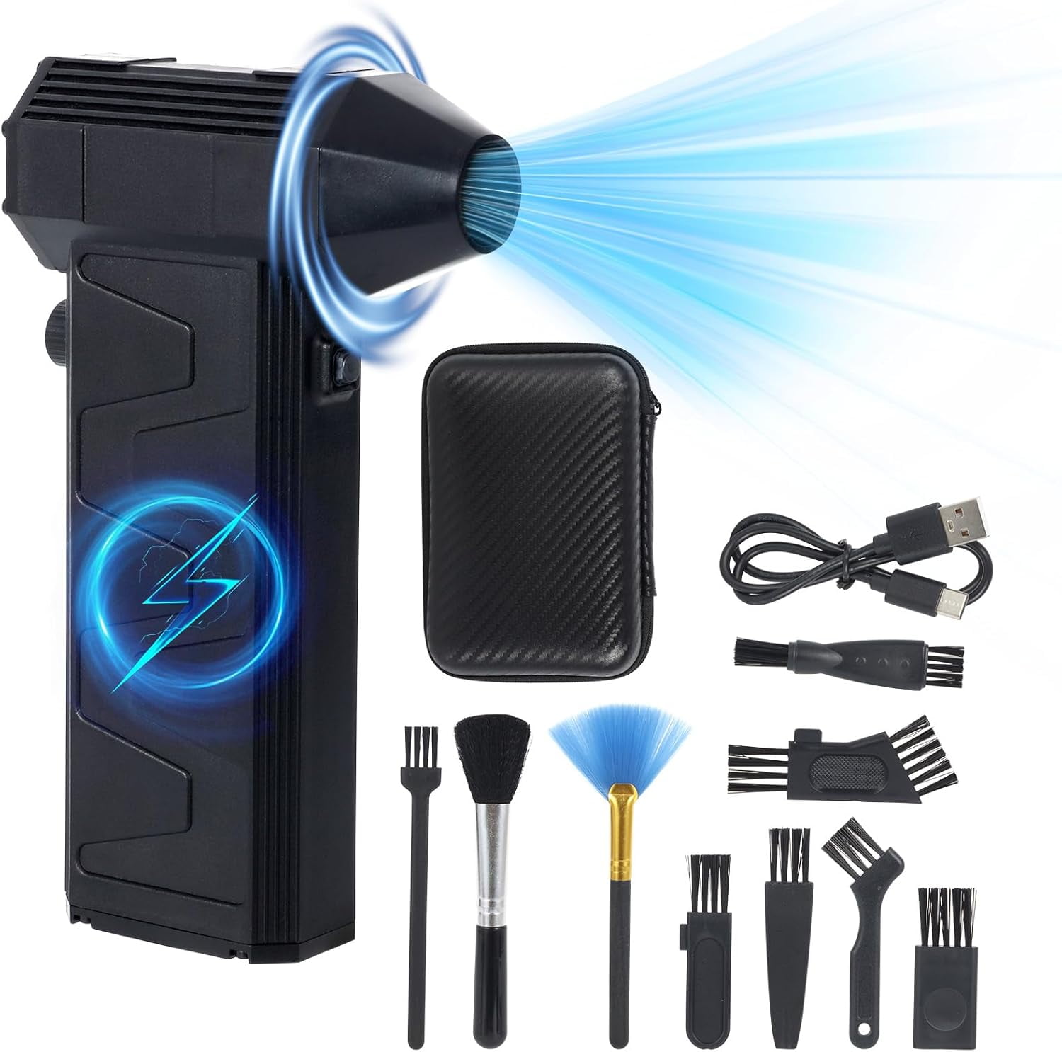 Compressed Air Duster,50,000 RPM USB Rechargeable Cordless Electric Air Blower for Computer Keyboard Cleaning
