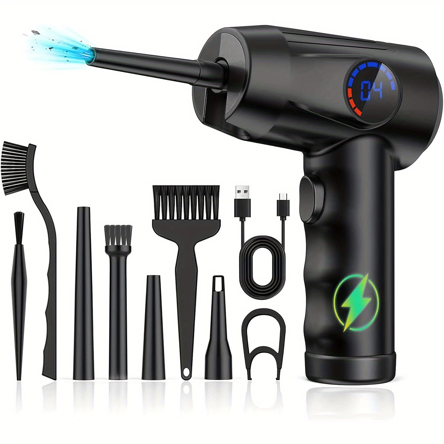 Compressed Air Duster, 6000mAh Fast Charging, 51000 RPM 4 Speed