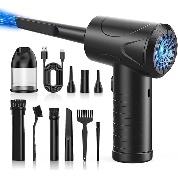Giizhmy Compressed Air Duster, 100000RPM Electric Air Duster & Vacuum Cleaner 2 in 1 for Compute and Keyboard