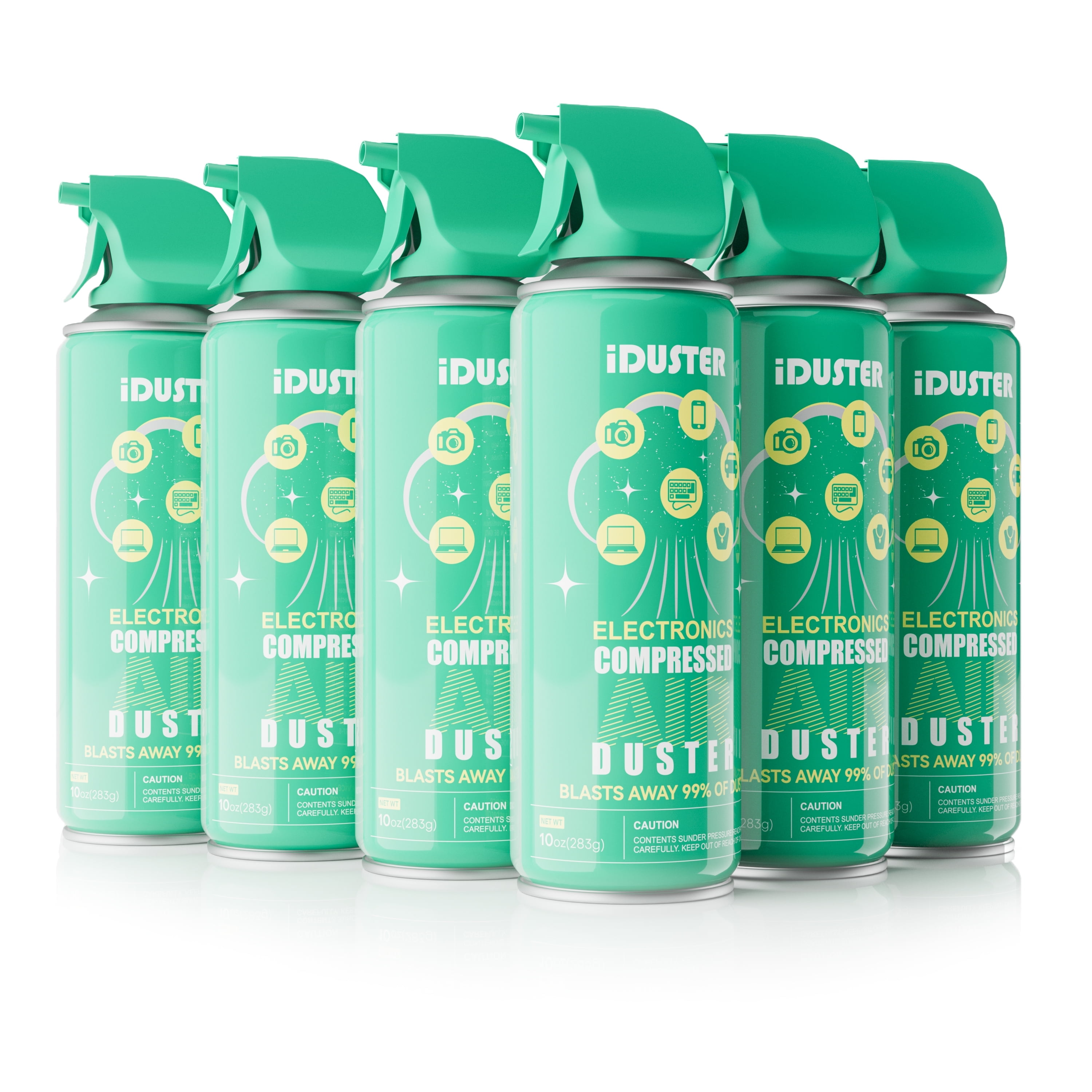 Compressed Air Duster Cleaner for Computer, iDuster Compressed Air Cans for Laptop Computer Jewelry Camera, 6 cans