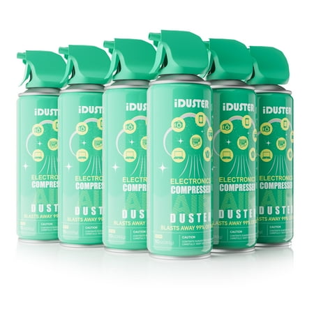 Compressed Air Duster Cleaner for Computer, iDuster Compressed Air Cans for Laptop Computer Jewelry Camera, 6 cans