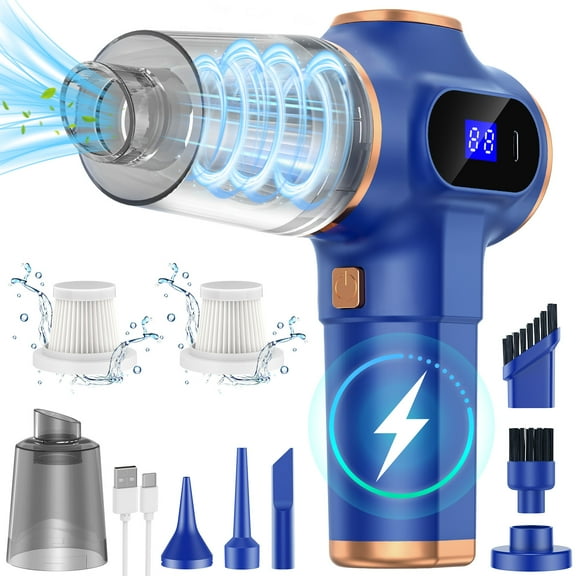 Compressed Air Duster Cordless Handheld Vacuum,AILKIN LED Display 120000Pa 3000mAh Air Blower Electric Compressed Air Duster Cleaner for Computer Keyboard Cleaning,Car,Electronics,Office