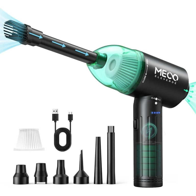 Compressed Air Duster & Cordless Vacuum Keyboard Cleaner Kit, New  Generation Canned Air Spray, Rechargeable Mini Handheld Vacuum for Car  Electronics
