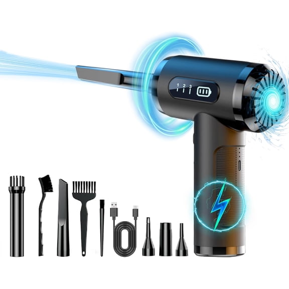 Compressed Air Duster,Dust Cleaner for Car,Computer,Keyboard,Camera,Desk,Laptop,Mini Electric Blower for Yoga Ball,Balloon,Air Bed.