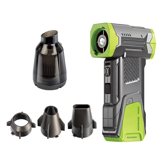 Asoricing Compressed Air Duster with Flashlight, 130,000RPM Powerful Electric Air Duster Blower Rechargeable with Brushless Motor, 4-Gear Adjustable Mini Air Blower Cordless, Green