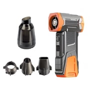 Asoricing Compressed Air Duster with Flashlight, 130,000RPM Powerful Electric Air Duster Blower Rechargeable with Brushless Motor, 4-Gear Adjustable Mini Air Blower Cordless, Orange