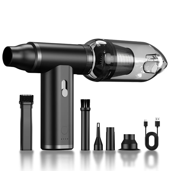 Compressed Air Duster & Vacuum Cleaner 4-in-1, 150,000RPM Powerful Electric Air Duster, Cordless Rechargeable with Adjustable Speed Handheld Air Blower for Keyboard, Car, Office, Home Electronics