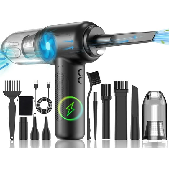 Compressed Air Duster with Air Blower 160000RPM Vacuum Cleaner and Air Duster 4 in 1 Keyboard Cleaner,No Canned Air