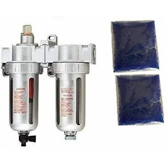 Compressed Air In-Line Filter & Desiccant Dryer Combo, 3/8" Ports, 150 PSI