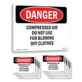 thumbnail image 1 of Compressed Air Not For Blowing Off Clothes OSHA Danger Rigid Plastic Sign 10 Inch x 7 Inch - 10 Pack, 1 of 8