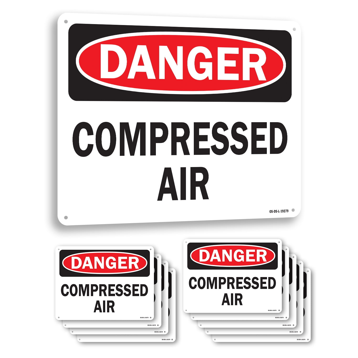 Compressed Air OSHA Danger Aluminum Sign 10 Inch x 7 Inch - 10 Pack ...