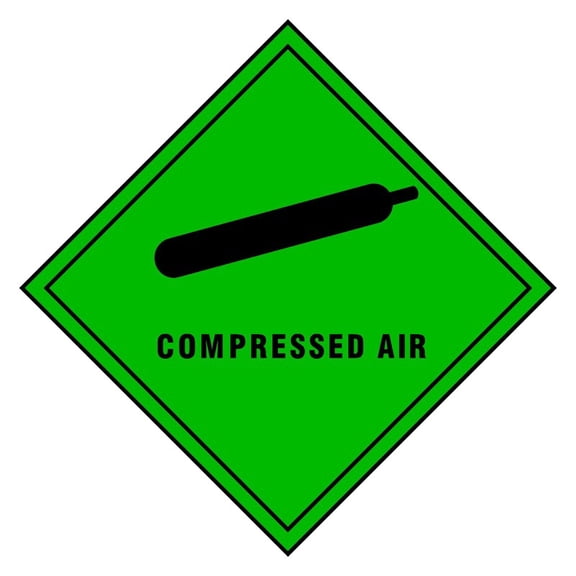 Compressed Air Sign Size: 12 inch x 12 inch