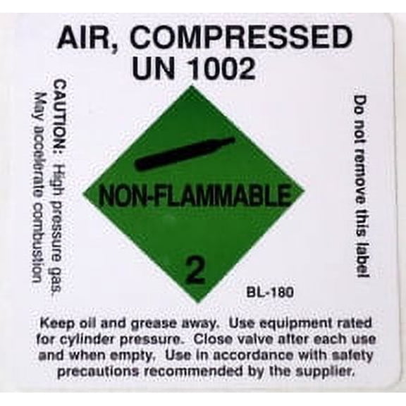 Compressed Air Tank Sticker label Scuba Diving Decal UN 1002 DS10