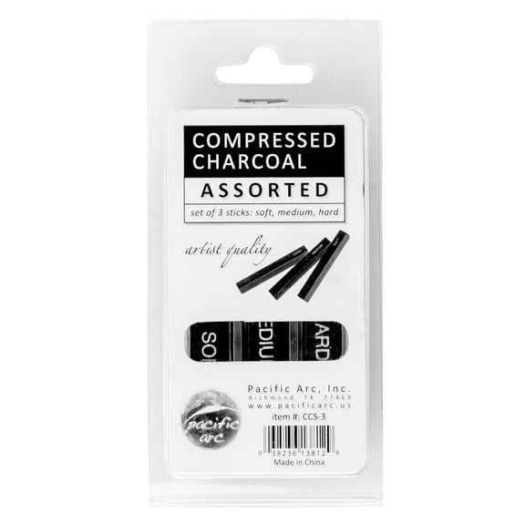 Compressed Charcoal Sticks Soft 12 Pack for Drawing, Sketching, and Shading