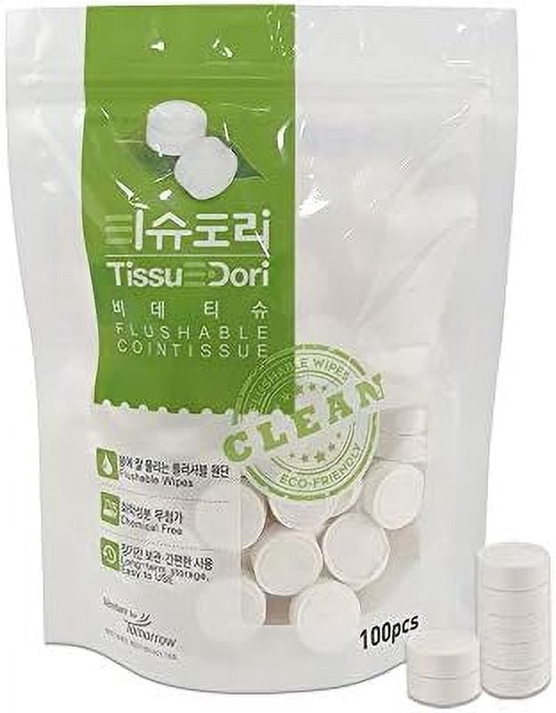 Compressed Coin Toilet Paper Tablets 100pcs Flushable Wipes for ...