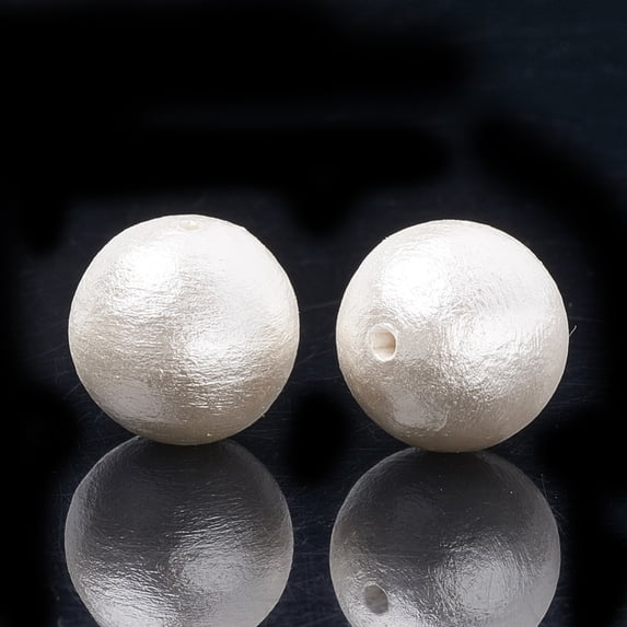 Compressed Cotton Pearl Beads Eco-Friendly Dyed Round White 6mm Hole: 1.2mm