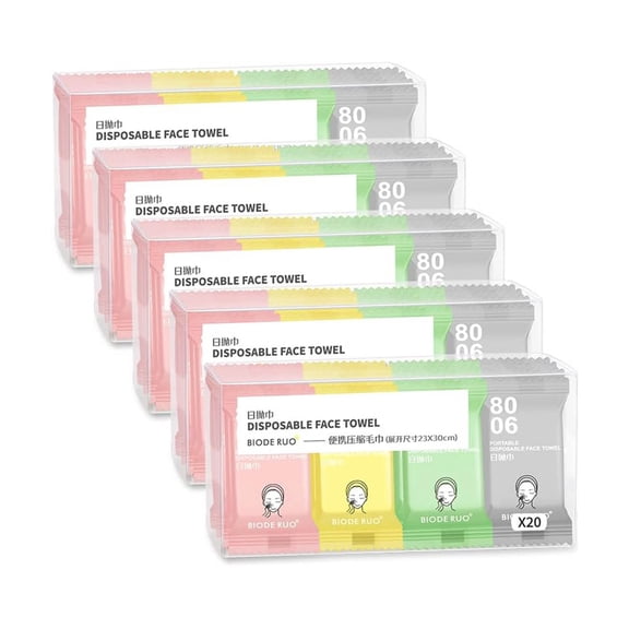 Compressed Disposable Face Towel Tablets, Cotton Compact Expandable Washcloths, Reusable Magic Towels Expands in Water for Travel