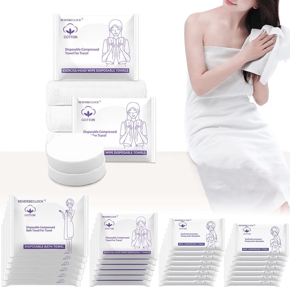 Compressed Disposable Towels Set Thick Cotton Portable Reusable Washcloth for Travel
