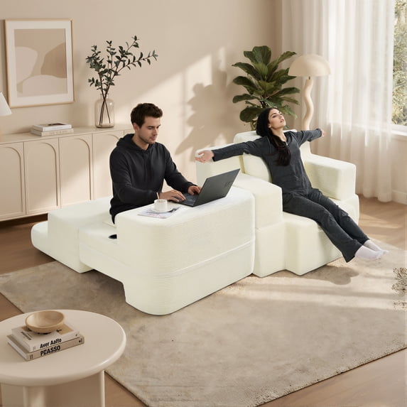 Compressed Foam Sofa, Multi-Functional Single Sofa Convertible into ...