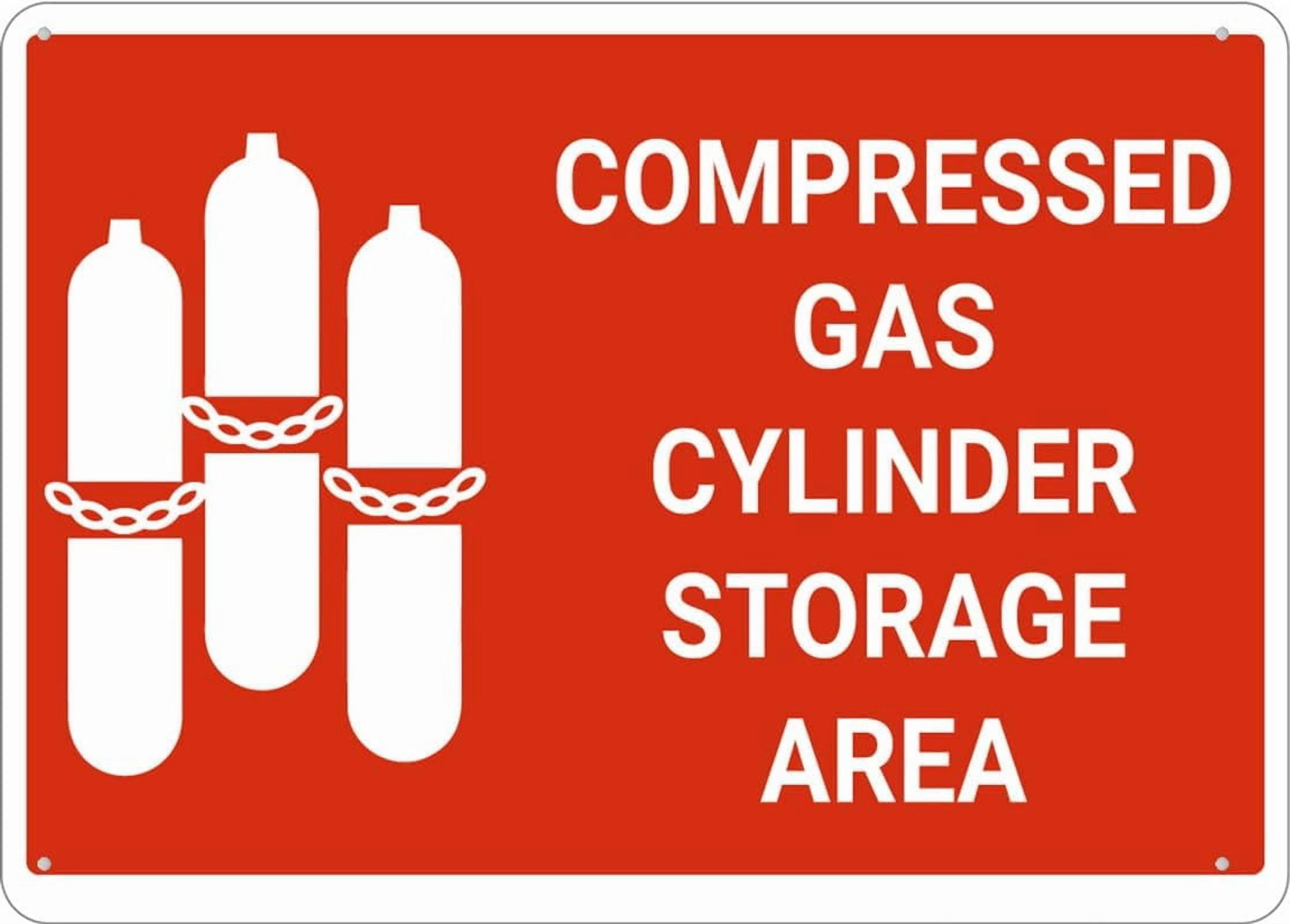 Compressd Gas Sign Compressed Gas Cylinder Storage Area Sign Outdoor Metal Sign - 12 X 8 ...