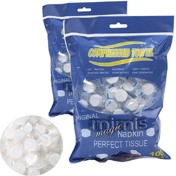 Compressed Magic Towel, Napkin Tissue, Camping Wipes, Coin Tissue, Disposable Just add Water