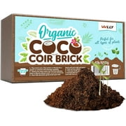 Compressed Organic Coco Coir Brick 1.4 Lb, Coco Fiber for Herbs & Flowers, High Expansion, Renewable Coconut Soil for Planting with Low EC & pH Balance, 1 Pack