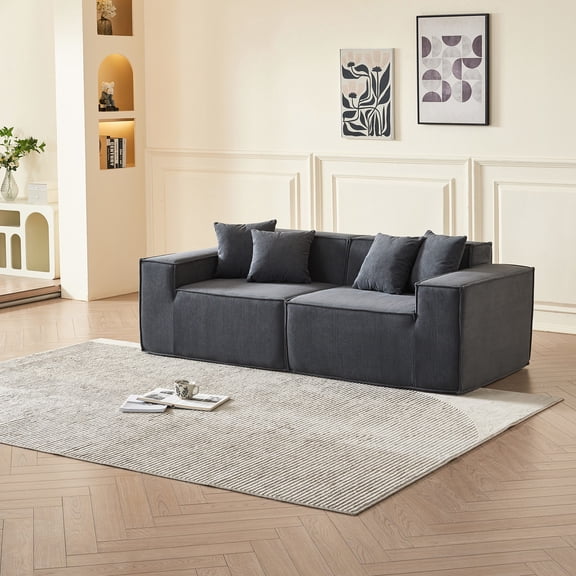 Compressed Sofa, Corduroy Material | Versatile Design, Comfortable Cushions | Small Spaces, Modern Decor