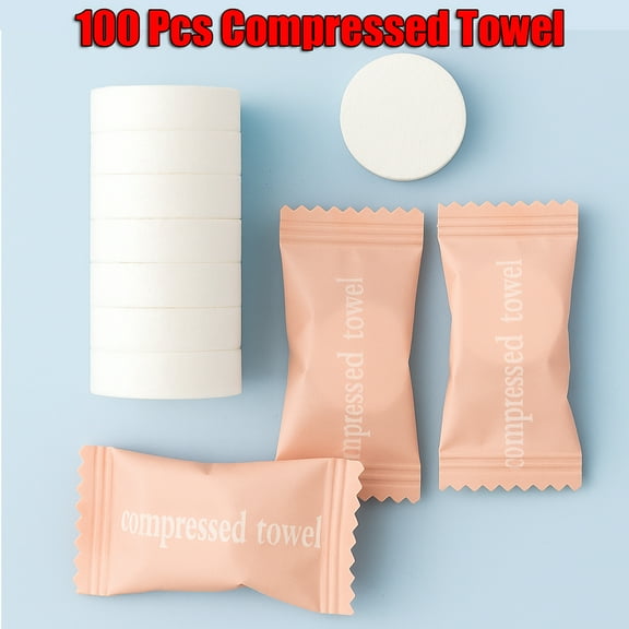 Compressed Towel 100 Portable Compressed Towels for Sports Travel and Outdoor Use