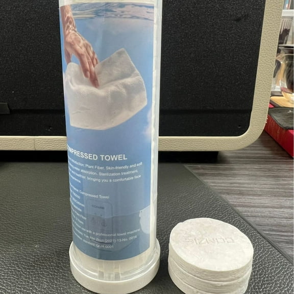 Compressed Towel Disposable Face Towel 1 Tube Plant Fiber Soft Absorbent Travel Portable Coin Tissue for Home Salon Outdoor 11.0 Inch