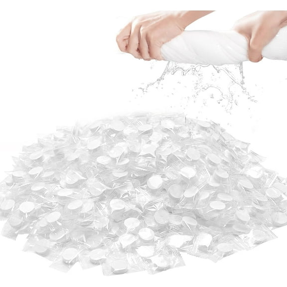 Compressed Towel Tablets - 142% Pure Cotton, Compressed Towel 100 PCS Mini Tablets, Disposable Face Towel for Travel, for Camping, Sport, Outdoor Activities