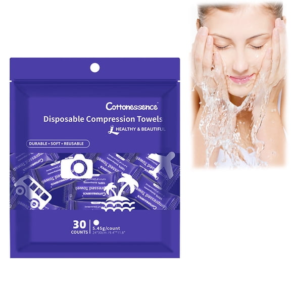 Compressed Towel Tablets, Disposable Cotton Face Towel, Portable Coin Tissue, Soft Expandable Towel for Travel, Home, Camping & Outdoor Activities