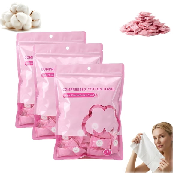 Compressed Towels 100pcs, Disposable Face Towel, Compressed Towel Tablets, Portable Mini Compressed Cotton Tissues, Individually Wrapped Wipes for Travel, Camping, Home