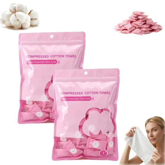 Compressed Towels 100pcs, Disposable Face Towel, Compressed Towel Tablets, Portable Mini Compressed Cotton Tissues, Individually Wrapped Wipes for Travel, Camping, Home