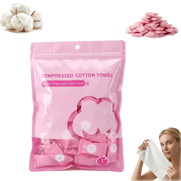 Compressed Towels 100pcs, Disposable Face Towel, Compressed Towel Tablets, Portable Mini Compressed Cotton Tissues, Individually Wrapped Wipes for Travel, Camping, Home