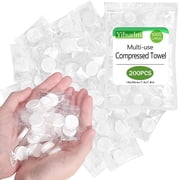 Compressed Towels,200PCS Portable Compressed Towel Tablets,Mini Compressed Coin Tissue,Disposable Compressed Cotton Coin Tissue Towel for Travel Camping Sport,Home Hand Wipes