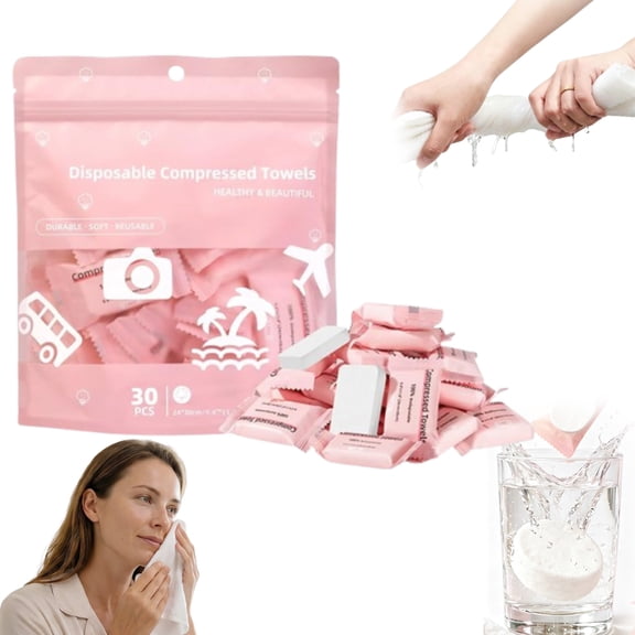 Compressed Towels, Disposable Face Towel, Compressed Towel Tablets, Portable Cotton Coin Tissues, Soft Thick Expandable Towels for Travel, Camping, Home, Outdoor, Gym, Makeup Removal