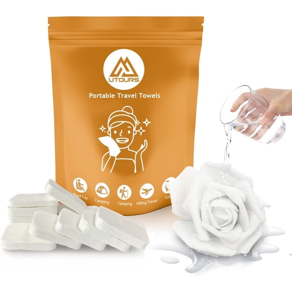 Compressed Towels, Reusable Toilet Paper Tablets Coin Tissues Camping Wipes, Portable Towels for Home Beauty and Outdoors Hiking