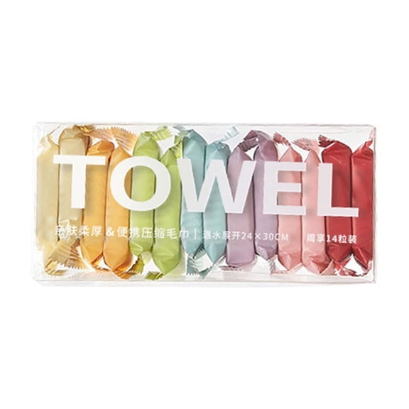 Compressed Towels for Travel | 14-Pack Disposable Face & Bath Towels | Thickened Cotton, Quick-Expand, Hygienic Vacuum Packaging | Portable for Business & Outdoor Use