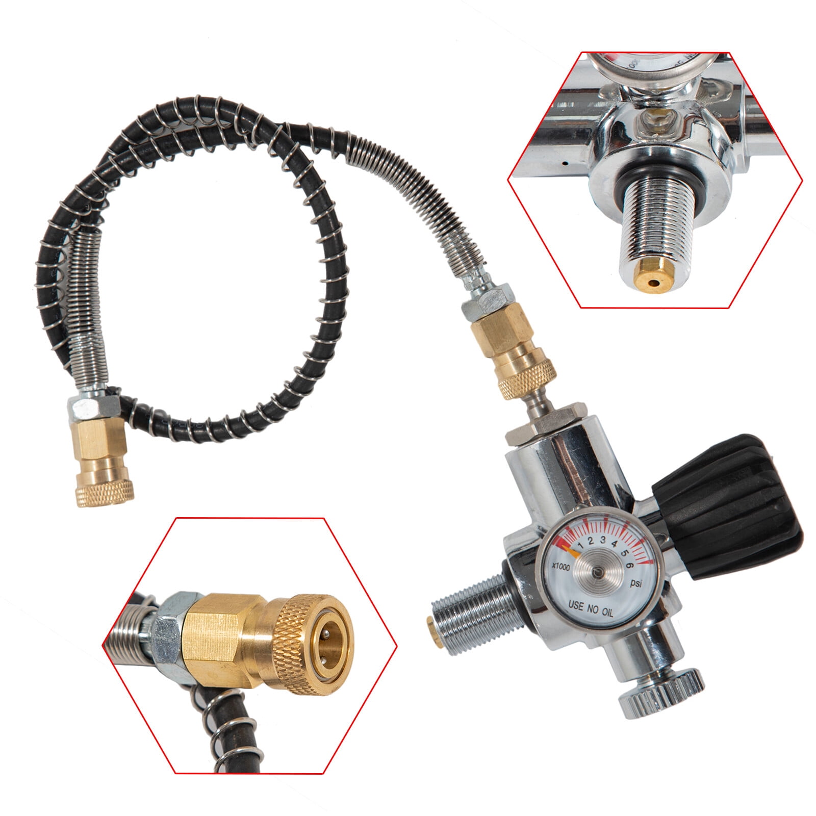 Compressed air inlet valve, metering and filling station, male thread ...