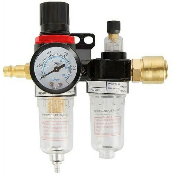 Compressed air water separator compressed air regulator, compressed air maintenance device with pressure gauge, 1/4 inch compressed air water separator oil filter for compressed air compressor