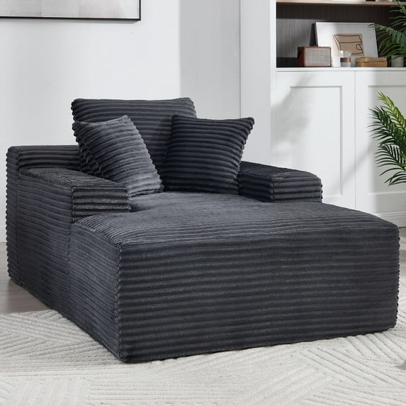 Compressed sofa, 53.14*14.96*14.96 inches, square base, made of Foam+Spring material, suitable for living rooms and various room types.charcoal grey