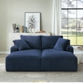 thumbnail image 1 of Compressible double chaise lounge with cupholders - No Assembly Required, Fluffy Modern Sleeper Loveseat for Indoor Living Room Bedroom Reading, 1 of 9