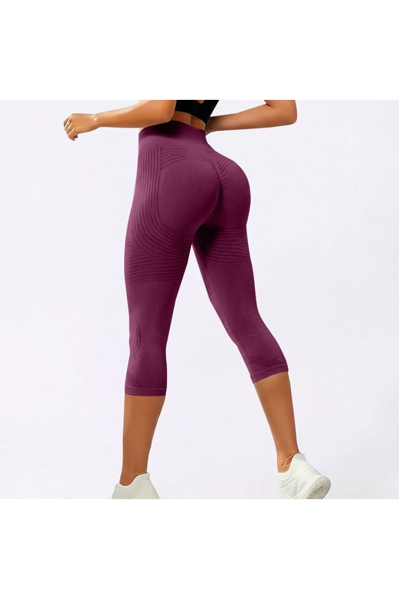 Compression 3D Leggings for Women with Resistance Bands Butt Lifting Tummy Control Cropped Yoga Pants Wine M