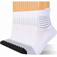 thumbnail image 1 of Compression Ankle Support Socks Women - Coolmax Wicking, Cushioned Athletic, Plantar Fasciitis Relief White,6 Pairs,Medium, 1 of 6