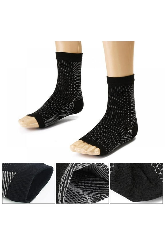 Compression Arch Support Sleeves Socks with Comfort Gel Pads for Men & Women, Relief for Plantar Fasciitis, Flat Feet, Foot and Heel Pain (S/M)