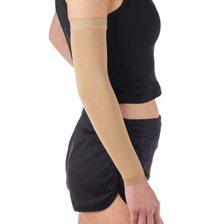 Compression Arm Sleeve for Men & Women Circulation 20-30mmHg - Beige, Medium